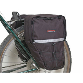 Bushwhacker Moab Black - Bicycle Rear / Front Pannier Cycling Rack Pack Bike Bag - w/ Reflective Trim - Sold as Pair