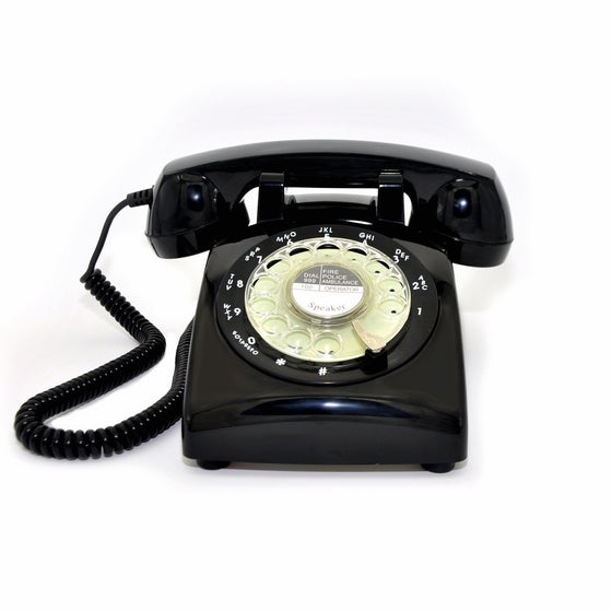 ECVISION Black Color Vintage 1960's STYLE ROTARY Retro old fashioned Rotary Dial Home Telephone