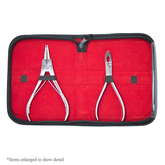 Ring Plier Body Piercing Tool Kit - 2 Ring Opening and Closing Pliers with a Pouch Included