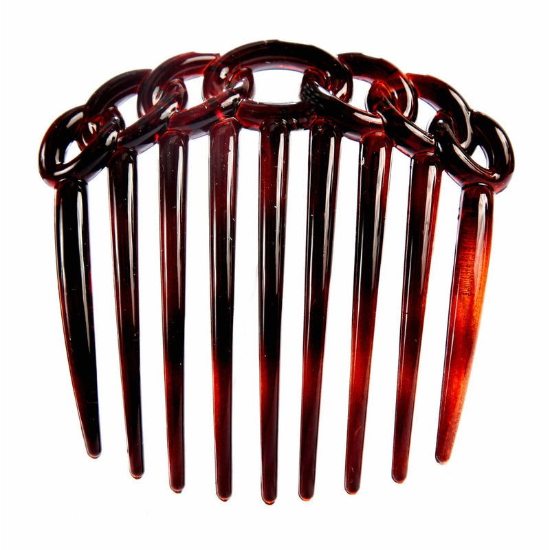 Caravan 9 Teeth Chain Like Design Tortoise Shell French Twist Comb, 1 Count