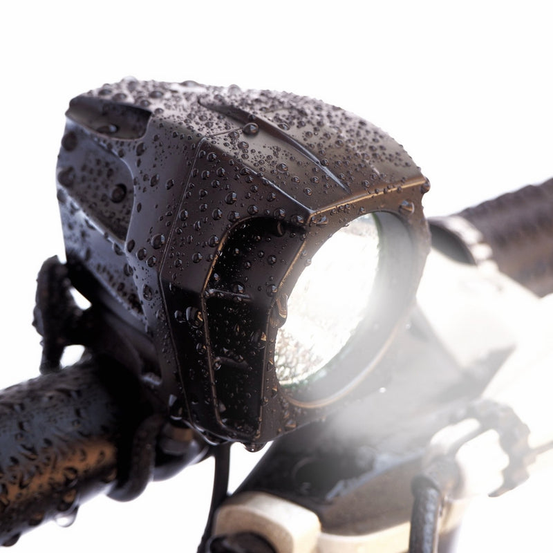 Bright Eyes FULLY WATERPROOF 1600 lumen Rechargeable Mountain, Road Bike Headlight, 6400mAh battery (NOW 5 HOURS on Bright Beam). Comes w/FREE DIFFUSER LENS and FREE TAILLIGHT