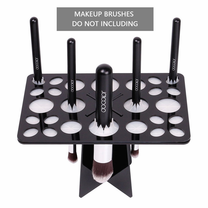 Docolor 26 Mix Size Makeup Brush Holder Tree Tower Air Drying Organizer Folding Brush Holder Cosmetic Shelf Tools-Black