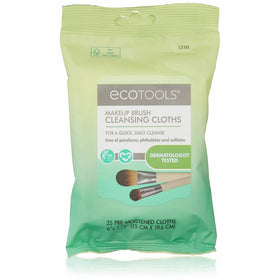 Ecotools Cruelty Free and Eco Friendly Makeup Brush Cleansing Cloths, 0.46 Ounce; Wash Away Surface Makeup, Oil, and Impurities from Brushes Improving Brush Performance