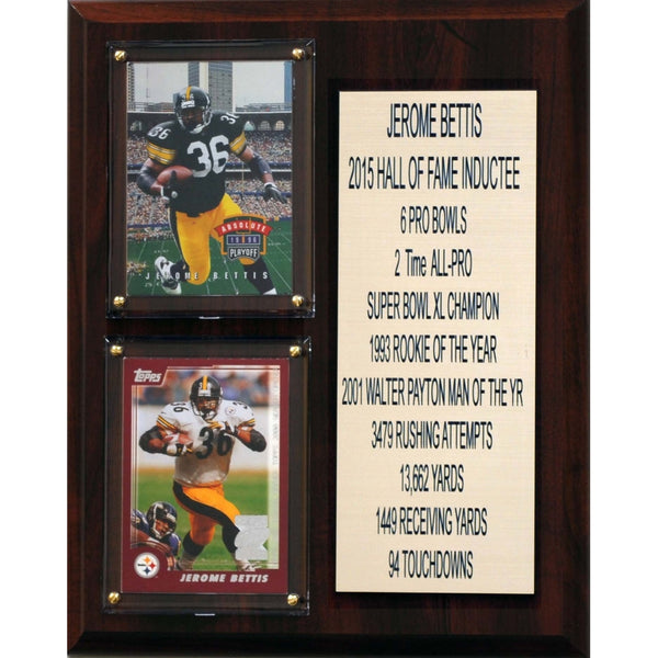 NFL Pittsburgh Steelers Jerome Bettis Career Stat Plaque, 8" x 10", Brown
