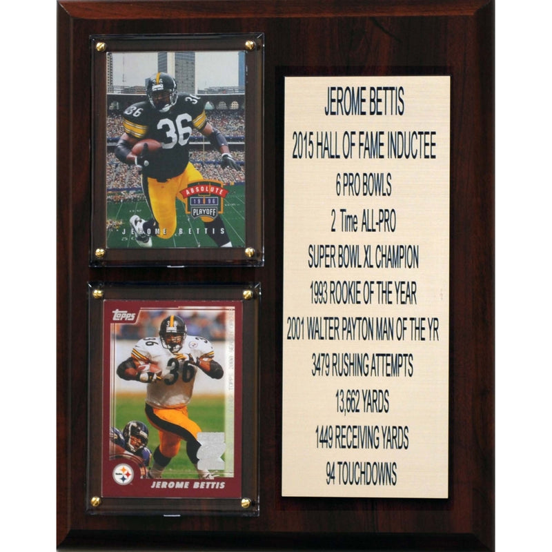 NFL Pittsburgh Steelers Jerome Bettis Career Stat Plaque, 8" x 10", Brown