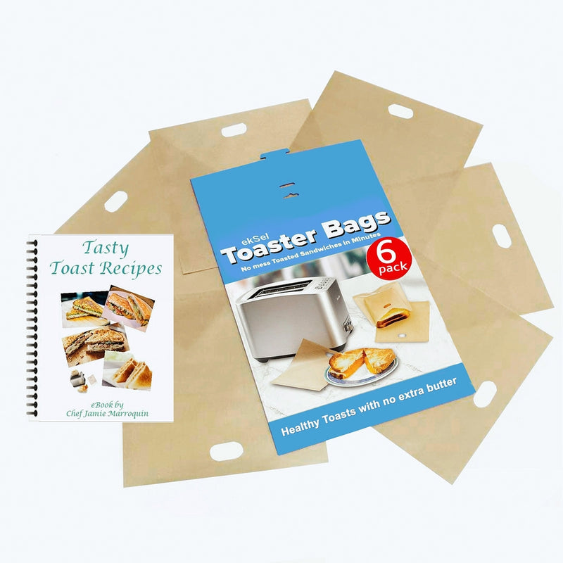 ekSel Non Stick Reusable Toaster Bags, Pack of 6