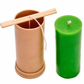 Candle Shop - ylinder mold - height: 5.9 in, width: 2.3 in - 30 ft. of wick included as a gift - Plastic candle molds for making candles