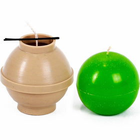 Ball diameter: 3.9 in - Sphere - 30 ft. of wick included as a gift - Plastic candle molds for making candles