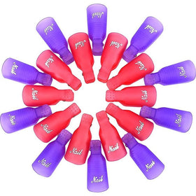 eBoot Acrylic Nail Art Soak Off Clips Caps UV Gel Nail Polish Remover Wrap Tool, 20 Pieces (Purple and Pink)