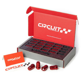 Circuit Performance Spline Drive Tuner Acorn Lug Nuts Red 12x1.5 Forged Steel (20pc Tool)