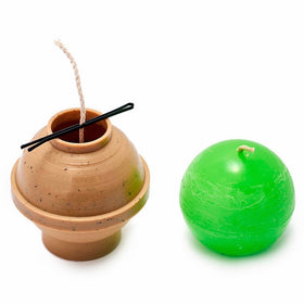 Ball diameter: 2.5 in - Sphere - 30 ft. of wick included as a gift - Plastic candle molds for making candles