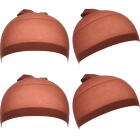 eBoot Nylon Wig Caps, 4 Pieces (Dark Brown)