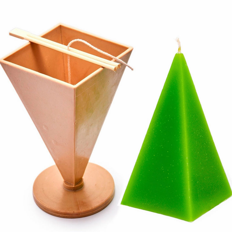 Candle Shop - Pyramid Taper mold - height: 8.2 in, width: 3.9 in - 30 ft. of wick included as a gift - Plastic candle molds for making candles