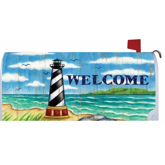 Hatteras Welcome - Mailbox Makeover - Vinyl with Magnetic Strips - Licensed, Copyrighted and Made in the USA by Custom Decor Inc.