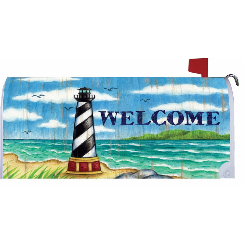 Hatteras Welcome - Mailbox Makeover - Vinyl with Magnetic Strips - Licensed, Copyrighted and Made in the USA by Custom Decor Inc.