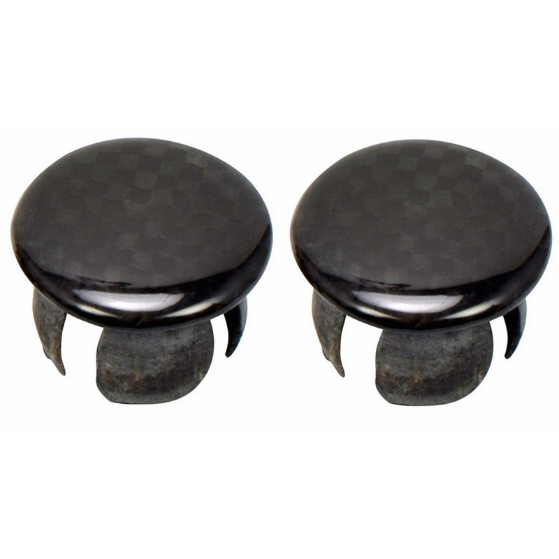 Domain Cycling REAL Carbon Fiber Bike Handlebar End Plugs Perfect for Most Bicycles, Road Mtn Mtb Fixie Bar Caps
