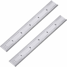 eBoot 2 Pack Stainless Steel Ruler 6 Inch for Engineering, School, Office, Drawing and Other Projects