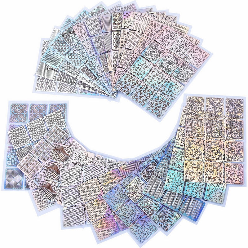 eBoot 288 Pieces 96 Designs Nail Vinyls Nail Stencil Sticker Sheets Set for Nail Art Design, 24 Sheets