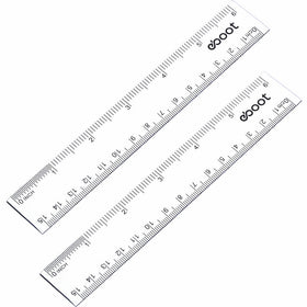 eBoot 6 Inches Clear Plastic Ruler Straight Ruler Plastic Measuring Tool for Student School Office, 2 Pack
