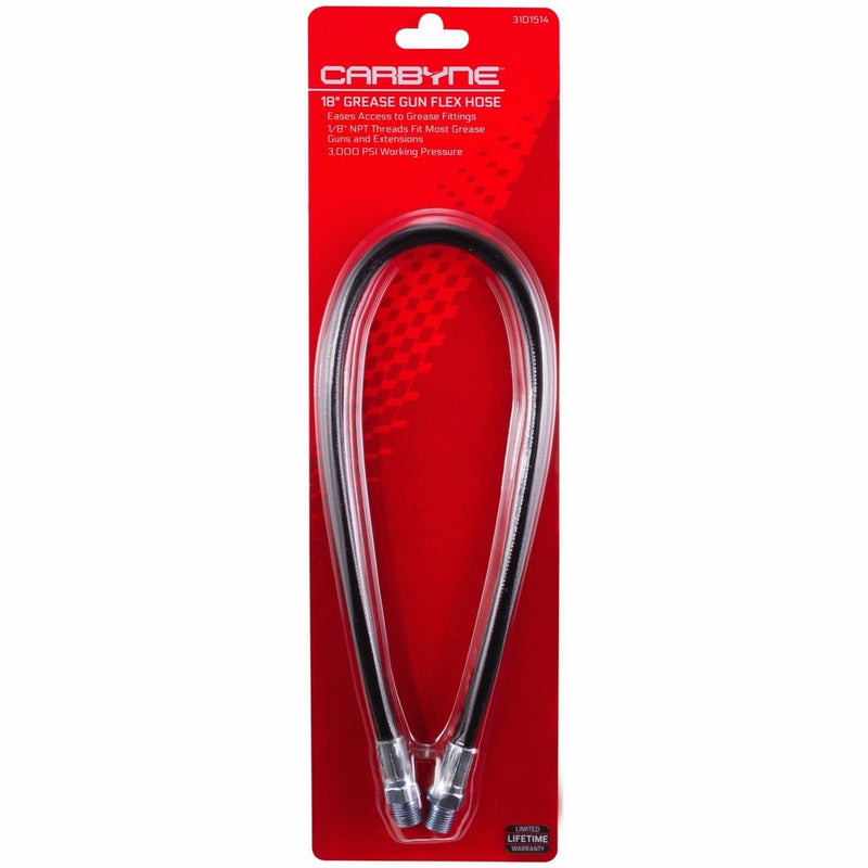 CARBYNE Grease Flex Hose, 18 inch, 1/8 inch NPT Threads
