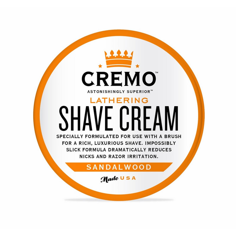 Cremo Lathering Shave Cream, Specially Formulated for Use With a Brush for a Luxurious Shave, 4.5 Ounces