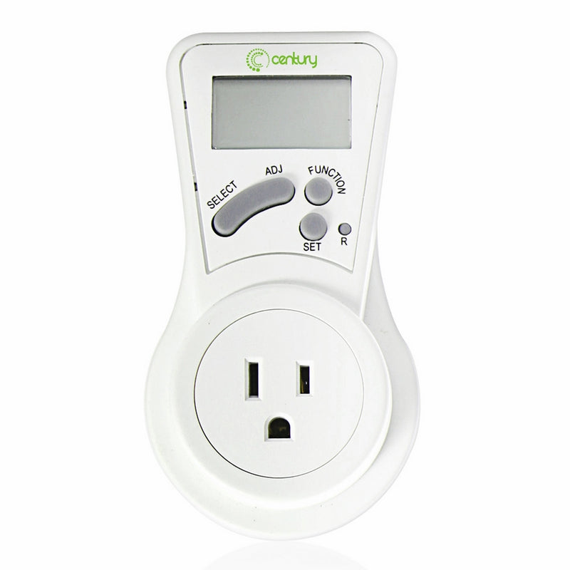 Century LCD Plug in Power Energy Meter Voltage Amps Electricity Usage Monitor Wall Socket Outlet