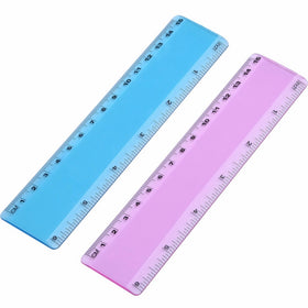 eBoot Plastic Color Ruler Straight Ruler Math Rulers, 2 Pieces, 2 Transparent Colors (6 Inch)