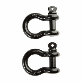 Driver Recovery 2 Pack 3/4" D-Ring/Bow Shackles - Extreme Heavy-Duty Grade 70 Black Powder Coated Steel - 4.75 Ton (9,500 Pounds) Working Capacity - For Off Road Towing, Jeep Accessory or Truck