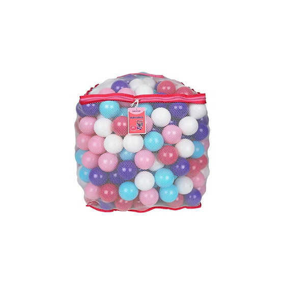 Click N' Play Value Pack of 400 Crush Proof Plastic Play Balls, Phthalate Free BPA Free, 5 Pretty Feminine Colors in Reusable and Durable Mesh Storage Bag with Zipper-"Little Princess Edition"