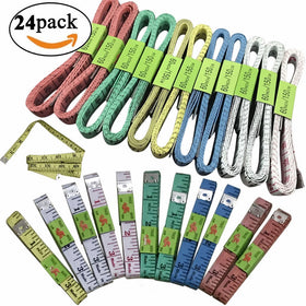BSLINO 24pcs Tape Measures 60-Inch/150cm Soft Cloth Measuring Tape Weight Loss Medical Body Measurement Sewing Tailor Craft Vinyl Ruler, Has Centimetre Scale on Reverse Side