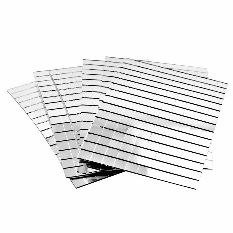Creative-Idea 5 x 150 Silver DIY Self-Adhesive Mirror Home Decor Mosaic Tiles Mirror Tiling Set