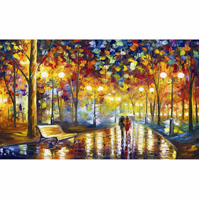 Crafts Graphy 5D Cross-stitch Painting with Diamonds Kit Full Drill – Circular Drill, Love Street, 12 x 16 Inches
