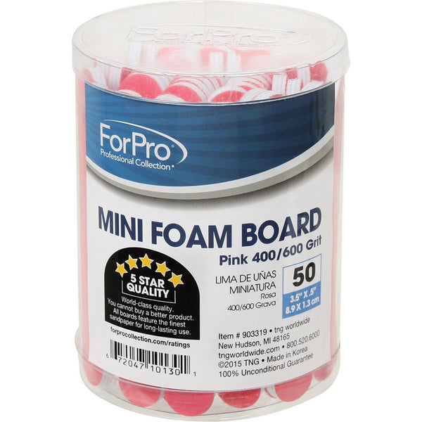 For Pro Mini Pink Foam Boards 400/600 Grit, 3.5 Inch x .5 Inch, 50 Count