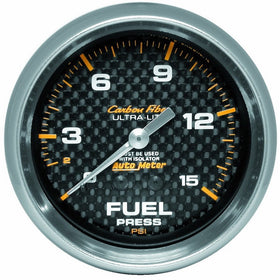 Auto Meter 4811 Carbon Fiber Mechanical Fuel Pressure Gauge