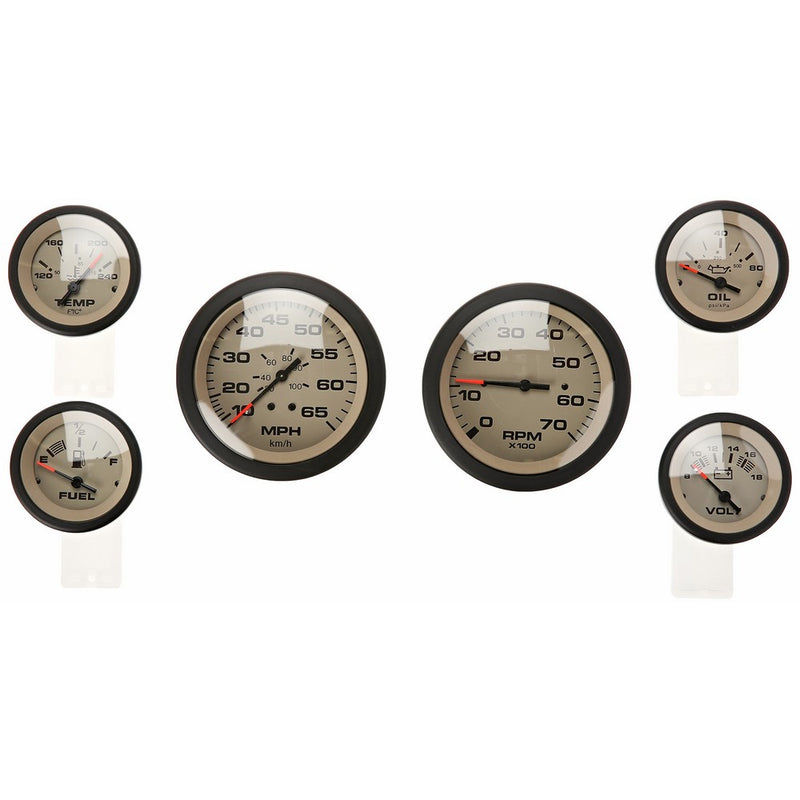 Sierra International 65485P Sahara 6-Gauge Set Includes Speed Tach Volt Fuel Oil Pressure & Water Temp Gauges