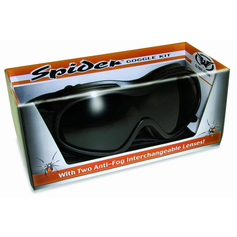 Over Glasses Motorcycle Goggles - Shatterproof Polycarbonate Goggles with Interchangeable Smoke and Clear Lenses