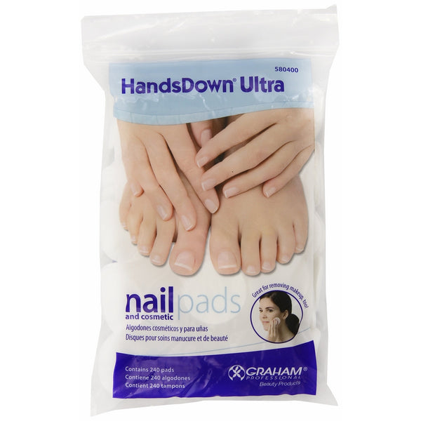 Graham Hands Down Ultra Nail and Cosmetic Pads, 240 Count