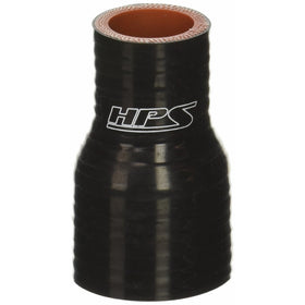 HPS HTSR-100-150-BLK Silicone High Temperature 4-ply Reinforced Reducer Coupler Hose, 100 PSI Maximum Pressure, 3" Length, 1" > 1-1/2" ID, Black