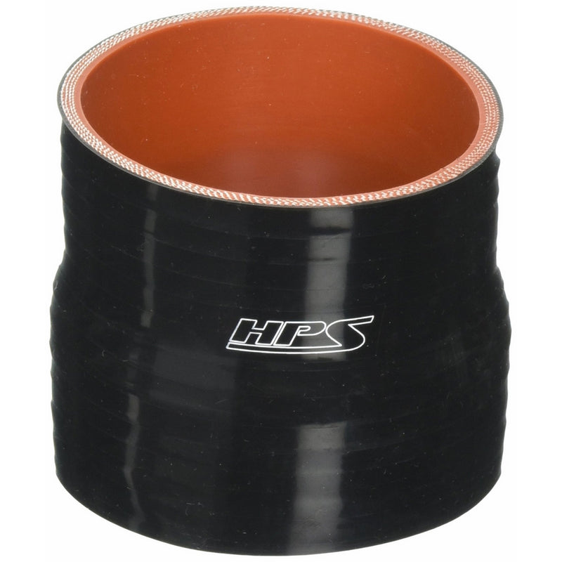 HPS HTSR-350-375-BLK Silicone High Temperature 4-ply Reinforced Reducer Coupler Hose, 40 PSI Maximum Pressure, 3" Length, 3-1/2" > 3-3/4" ID, Black