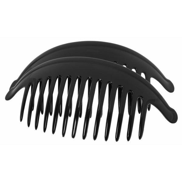 France Luxe Belle Large Interlocking Comb Pair - Black