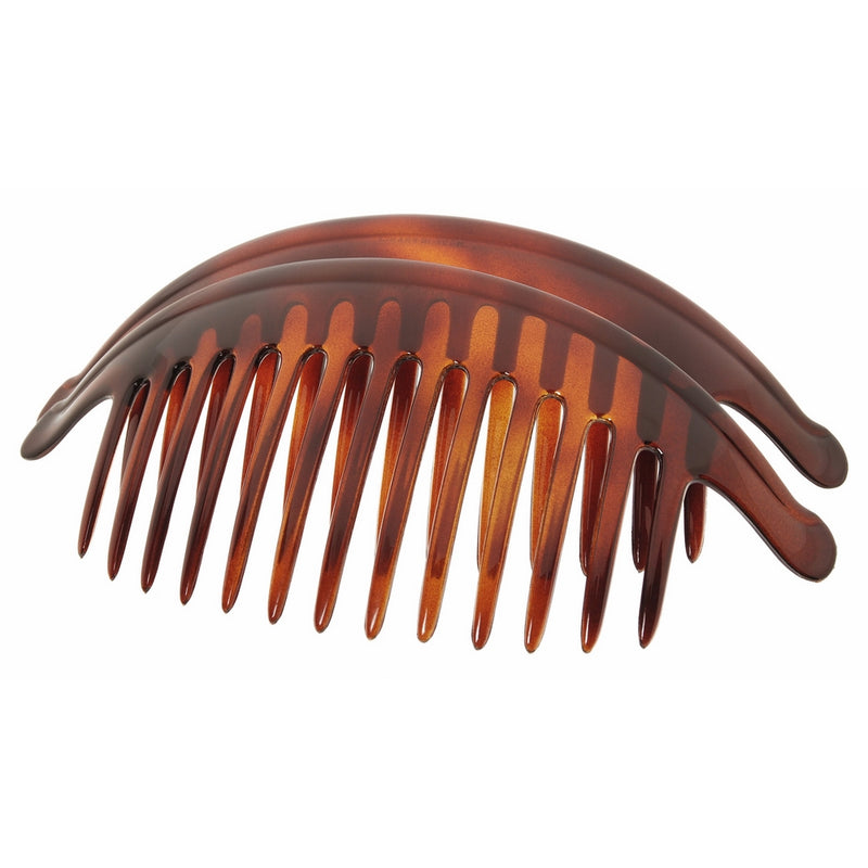 France Luxe Belle Large Interlocking Comb Pair - Tortoise