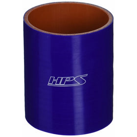 HPS HTSC-300-L4-BLUE Silicone High Temperature 4-ply Reinforced Straight Coupler Hose, 70 PSI Maximum Pressure, 4" Length, 3" ID, Blue