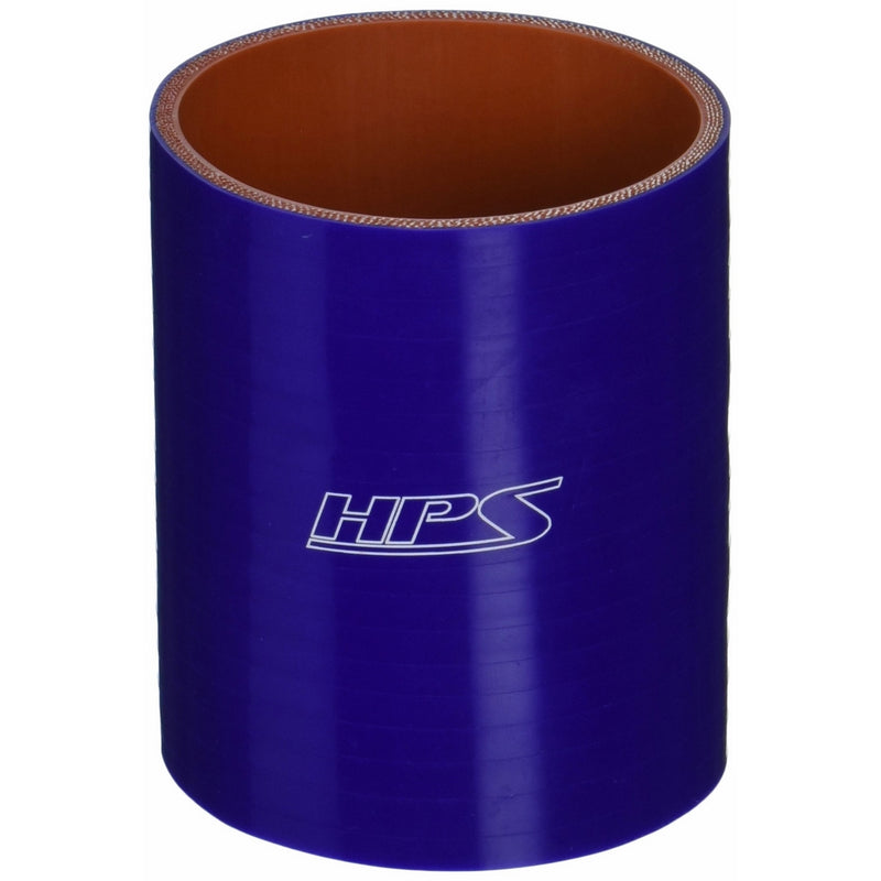 HPS HTSC-300-L4-BLUE Silicone High Temperature 4-ply Reinforced Straight Coupler Hose, 70 PSI Maximum Pressure, 4" Length, 3" ID, Blue