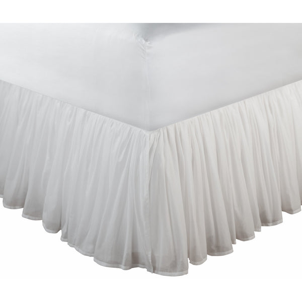 Greenland Home Fashions Cotton Voile 18-Inch White Bed Skirt, King