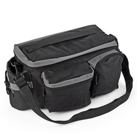 Flexzion Bike Rear Seat Trunk Carrier Rack Bag - Bicycle Cycling Multi-Function Tail Basket Luggage Package Bag Quick Release with Reflective Trim Shoulder Strap for Travel Touring Outdoor