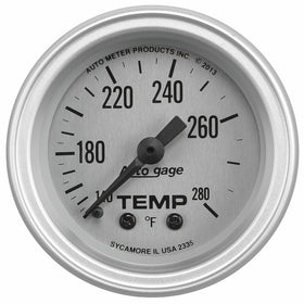 Auto Meter 2335 Silver 2-1/16" Temperature Gauge with Panel