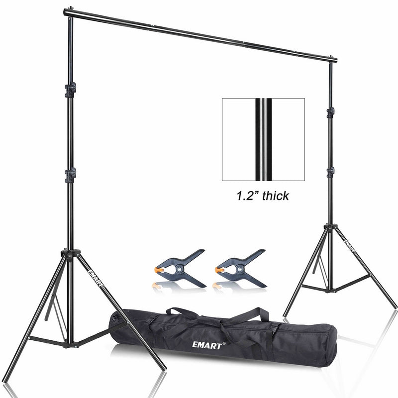 Emart Photo Video Studio 9.2 x 10ft Heavy Duty Background Stand Backdrop Support System Kit with Carry Bag for Photography