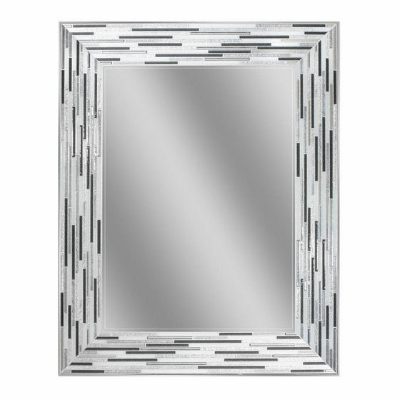 Headwest Reeded Charcoal Tiles Wall Mirror, 30" x 24"