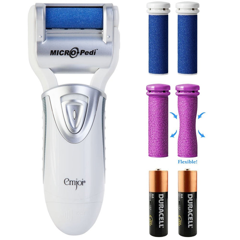 Emjoi Micro-Pedi Callus Remover w/ Batteries & 4 Bonus Refill Rollers