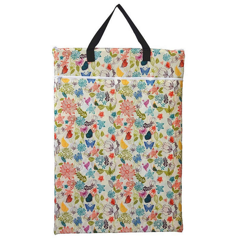 Large Hanging Wet/dry Cloth Diaper Pail Bag for Reusable Diapers or Laundry (Bloom)